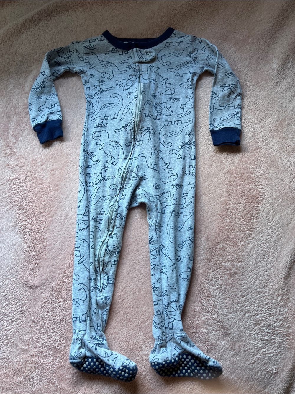 Kids Dino Print One-Piece Pajamas